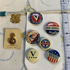 Vintage Political and Commemorative Pin Set